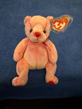 Ty Beanie Baby Romance the Pink Valentine Bear Retired 2001